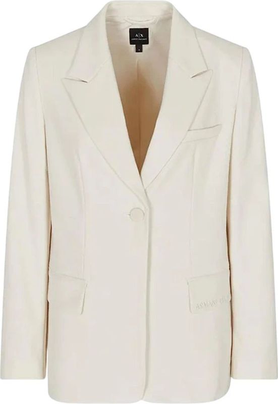 Armani Exchange - Elegante Crèmekleurige Jas - Dames - Regular Fit - Herfst-Winter
