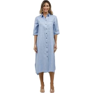 Max Mara, Dames, Jurken, Blauw, Maat: S Linnen,