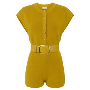 Elisabetta Franchi, Dames, Jumpsuits & Playsuits, Geel, Maat: M Katoen,