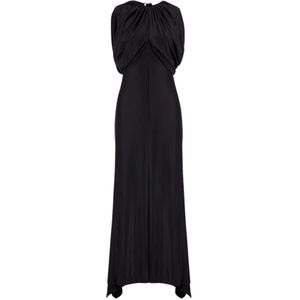 Rabanne, Dames, Jurken, Zwart, Maat: M Leer,