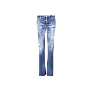 Dsquared2 Flared jeans met scheur detail , Blue , Dames , Maat: XS