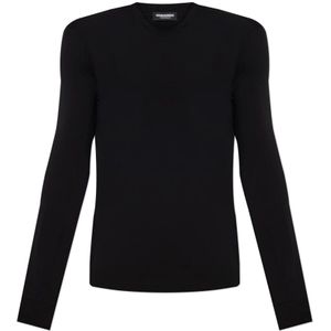 Dsquared2, Heren, Tops, Zwart, Maat: S