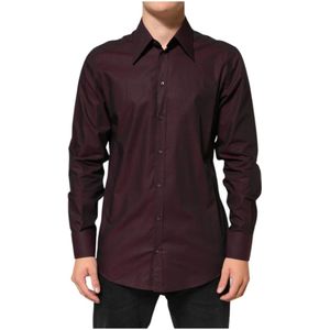 Dolce & Gabbana, Heren, Overhemden, Paars, Maat: XL Katoen,