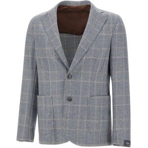 Barba, Heren, Jassen, Blauw, Maat: XL Wol,