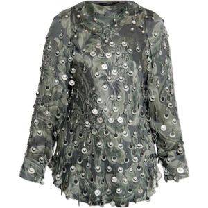 Etro, Dames, Blouses & Shirts, Groen, Maat: XS Zijde,