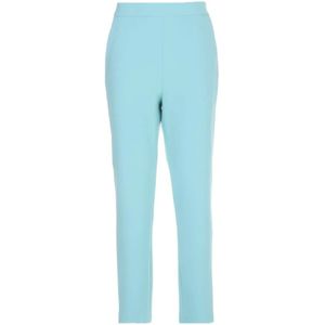 Pinko - Parana Cropped Broek - Blauw - Leer