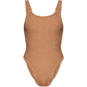 Hunza G, Dames, Badkleding, Bruin, Maat: ONE Size Polyamide,