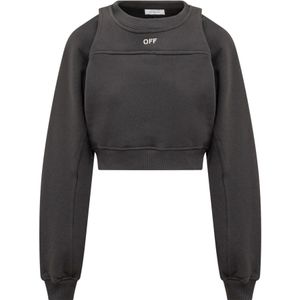 Off White, Dames, Sweatshirts & Hoodies, Zwart, Maat: XS Katoen,