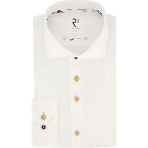 R2 - Overhemd - Wit - Slim Fit - 100% Linnen - Lange Mouwen
