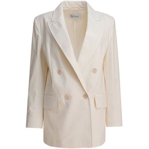Max Mara, Dames, Jassen, Wit, Maat: S Katoen,
