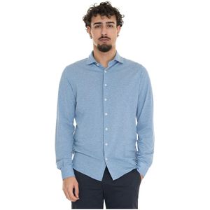 Gran Sasso, Heren, Overhemden, Blauw, Maat: M Katoen,