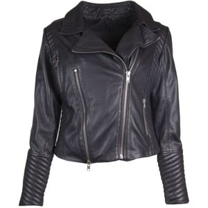 Notyz, Dames, Jassen, Zwart, Maat: 2XL Leer,