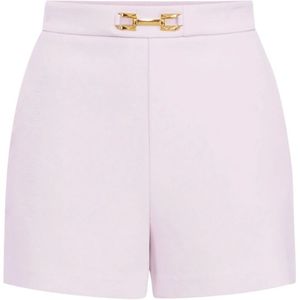 Elisabetta Franchi, Dames, Korte broeken, Roze, Maat: XS Poliester,