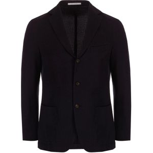 Eleventy, Heren, Jassen, Blauw, Maat: M Katoen,