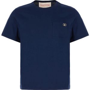 Valentino Garavani, Heren, Tops, Blauw, Maat: L Katoen,