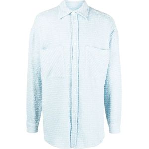 Faith Connexion, Heren, Overhemden, Blauw, Maat: S Katoen,