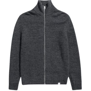 Norse Projects - Hagen Wool Cotton Rib Jacket - Grijs - Gebreid Vest