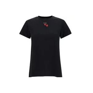 Pinko Zwart Trapani T-Shirt Jersey , Black , Dames , Maat: S