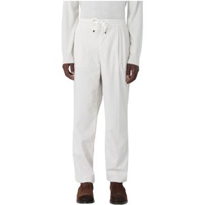 Brunello Cucinelli, Heren, Broeken, Wit, Maat: M Corduroy,