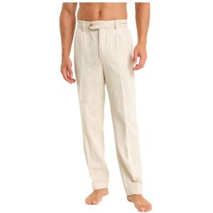 Peninsula, Heren, Broeken, Beige, Maat: XL Linnen,
