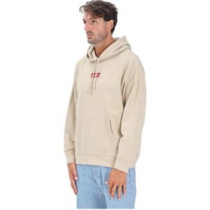 Levi's, Heren, Sweatshirts & Hoodies, Beige, Maat: M Katoen,
