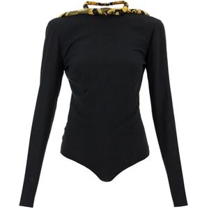 Versace Body met lange mouwen en kant , Black , Dames , Maat: XS