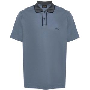 Brioni, Heren, Tops, Blauw, Maat: 2XL Katoen,