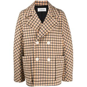 Lanvin, Heren, Jassen, Bruin, Maat: M Wol,