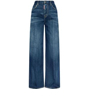 Dsquared2, Dames, Jeans, Blauw, Maat: 2XS Katoen,