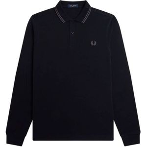 Fred Perry Twin Tipped Fred Perry Shirt Long Sleeve Heren - Polo shirt - Zwart