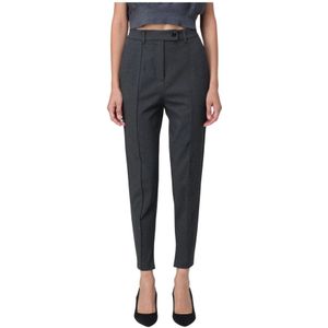Pinko, Dames, Broeken, Grijs, Maat: M Leer,