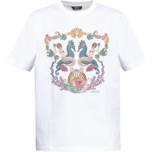 Versace, Heren, Tops, Wit, Maat: L