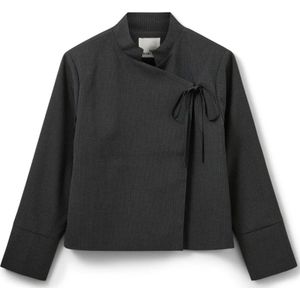Sofie Schnoor - Sinclairsw - Damesjas - Donkergrijs - Hoge Kraag - Asymmetrische Sluiting