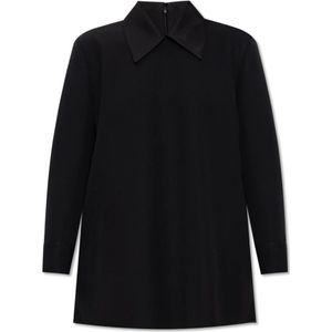 Jil Sander, Dames, Blouses & Shirts, Zwart, Maat: M Wol,
