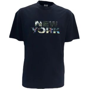 Emporio Armani Ea7, Heren, Tops, Blauw, Maat: S Katoen,