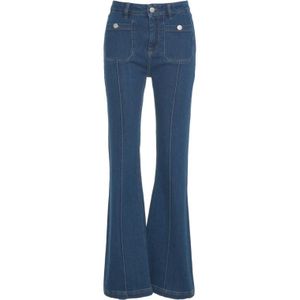 Munthe, Dames, Jeans, Blauw, Maat: M Katoen,