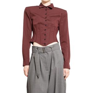 Magda Butrym, Dames, Blouses & Shirts, Rood, Maat: 2XS Zijde,