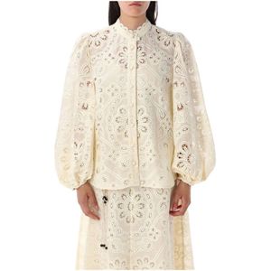 Zimmermann, Dames, Blouses & Shirts, Beige, Maat: L Katoen,