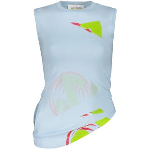 Paolina Russo, Dames, Tops, Blauw, Maat: XS Katoen,