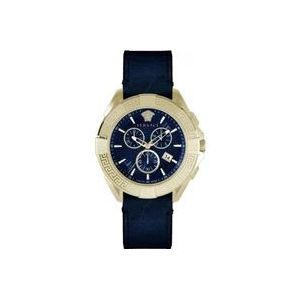 Versace Chrono Sporty Blauw Goud Horloge , Multicolor , Heren , Maat: ONE Size