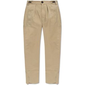 Dsquared2, Dames, Broeken, Beige, Maat: 3XS Katoen,
