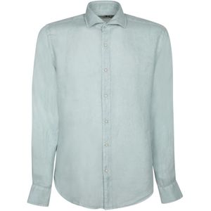 Dell'oglio, Heren, Overhemden, Groen, Maat: S Linnen,