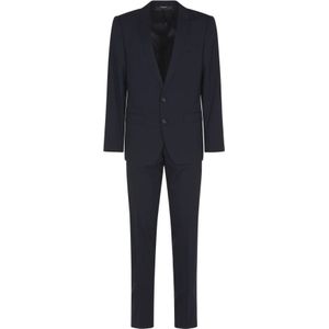Dolce & Gabbana, Heren, Pakken, Blauw, Maat: XL Wol,