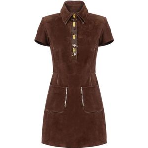 Elisabetta Franchi, Dames, Jurken, Bruin, Maat: M Suède,