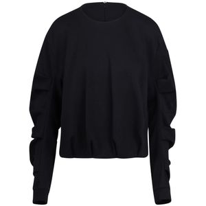 Moncler, Dames, Sweatshirts & Hoodies, Zwart, Maat: XS Katoen,