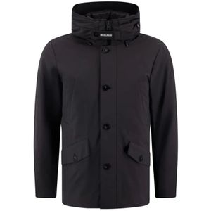 Woolrich, Heren, Jassen, Zwart, Maat: M Leer,