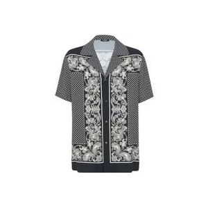 Balmain Zwart Kleurblok Paisley Print Shirt , Black , Heren , Maat: XL