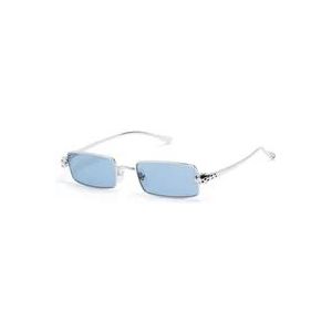 Cartier Zilveren Zonnebril voor Dagelijks Gebruik , Gray , unisex , Maat: 54 MM