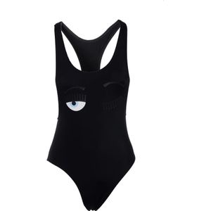 Chiara Ferragni Collection, Dames, Badkleding, Zwart, Maat: XS Poliester,