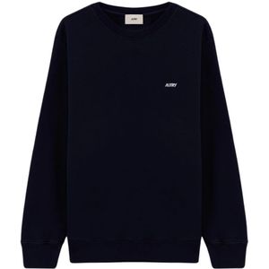 Autry - Geribbelde Sweater met Ronde Hals - Blauw - Katoen